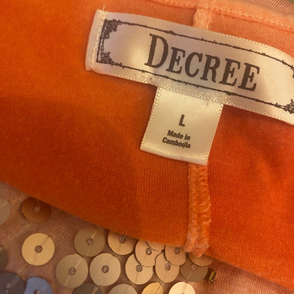 🌟 Just in 🌟 Decree Orange/peach coral 🪸 Sequin Handkerchief Hem Cami tie dyed - Picture 5 of 10